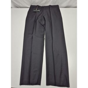 Zanieri Dress Pants Mens 42x36 Gray Wool Super 100s Unhemmed Italy Flat Front